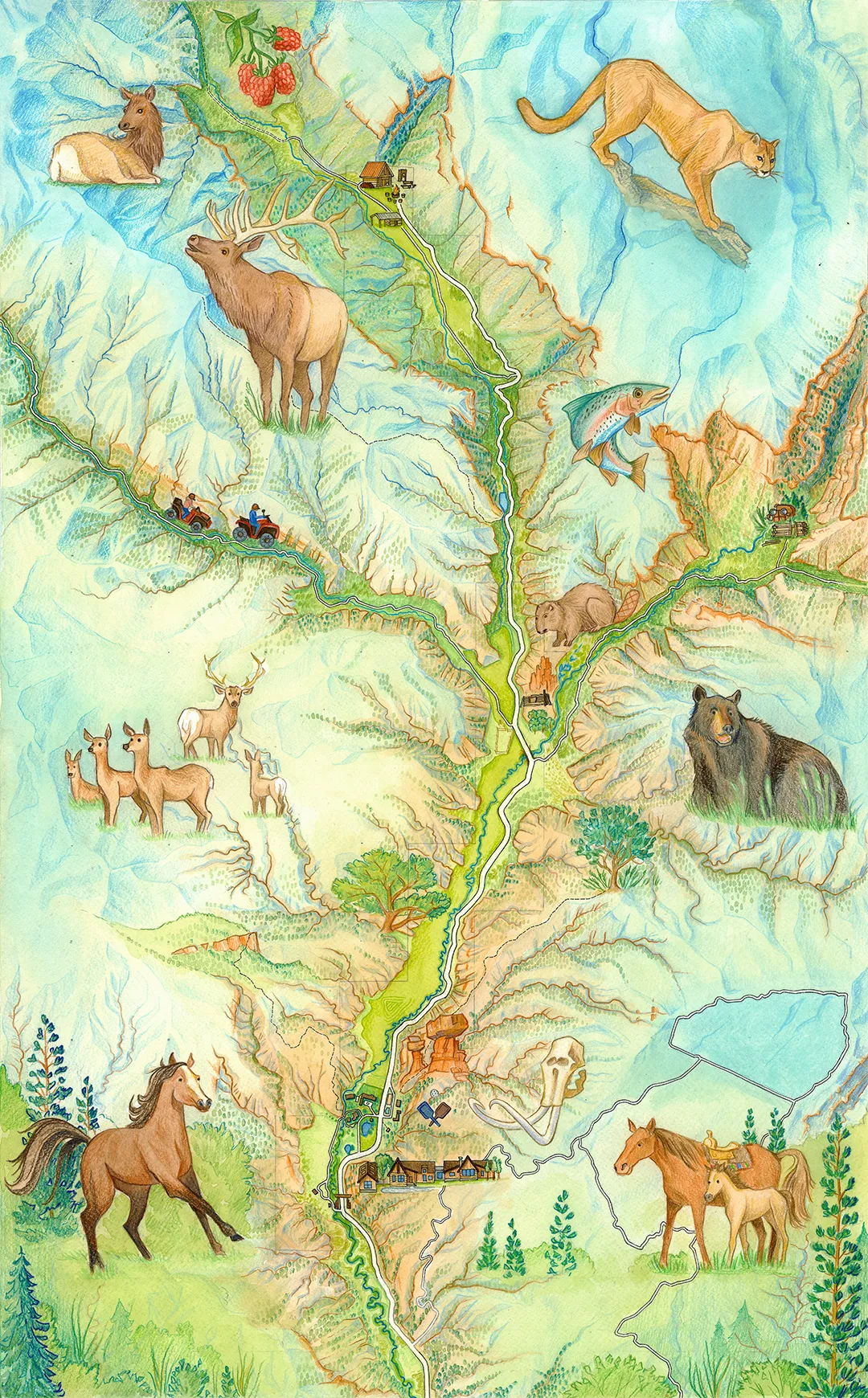 2D illustrated custom private land map