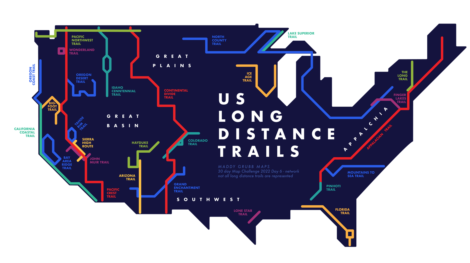 Colorado long distance trail network map