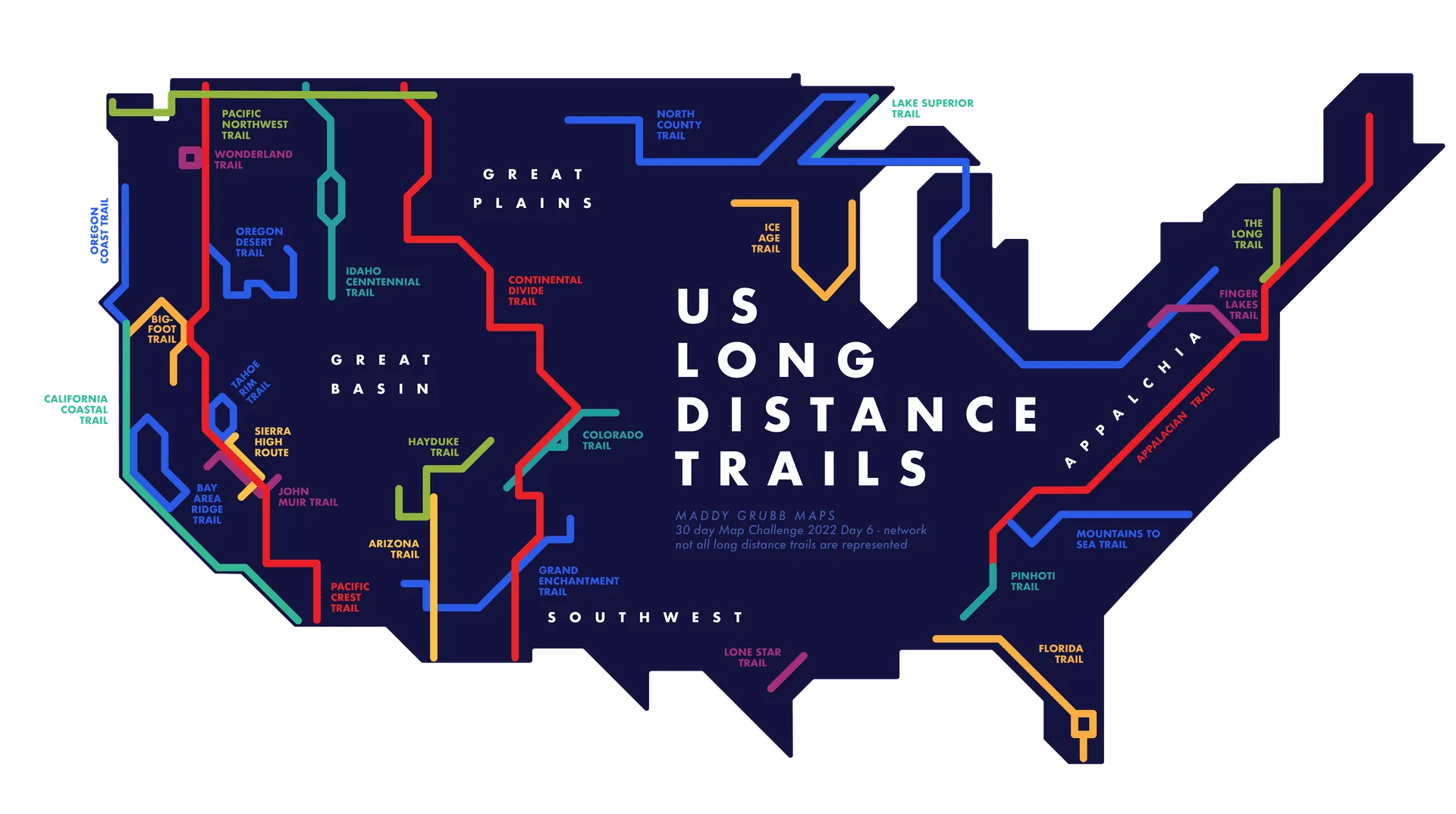 Colorado long distance trail network map