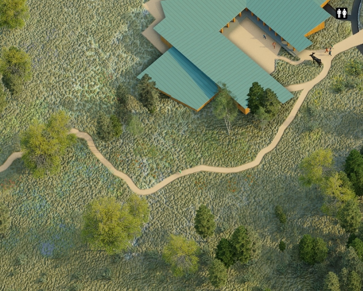 Moose, Wyoming area map with wildflower meadow detail