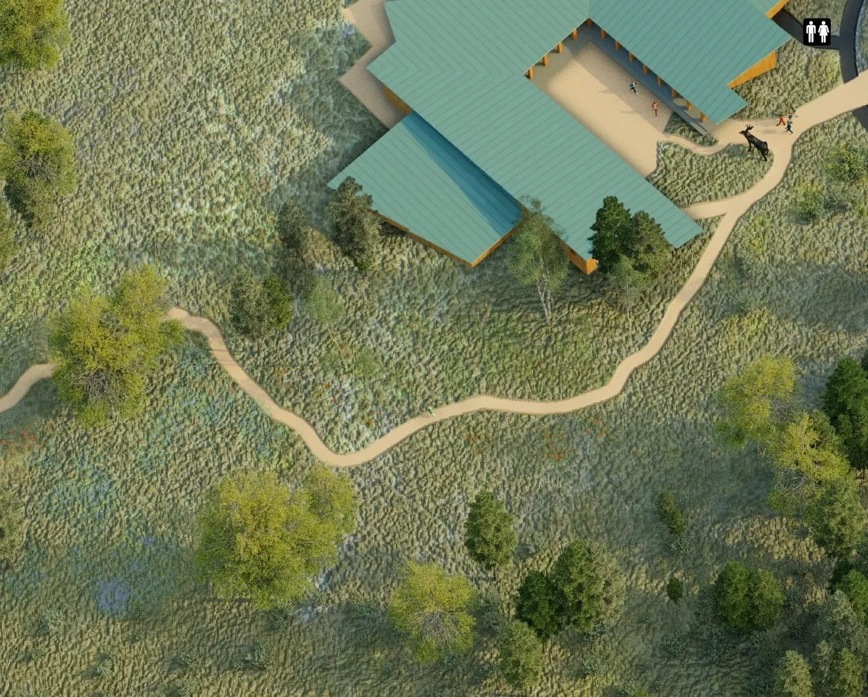 Moose, Wyoming area map with wildflower meadow detail