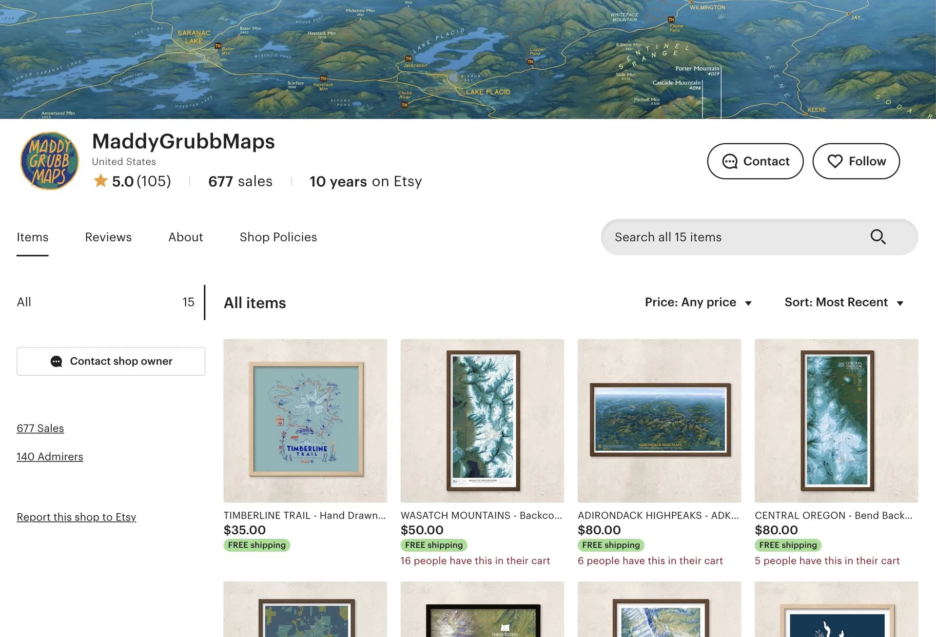 Custom fine art map commission — hand-drawn cartography by Maddy Grubb